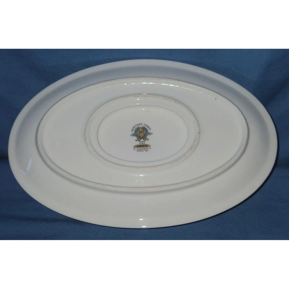 Noritake China Rodista 590 Gravy Boat Attached Underplate Vintage Japan Gold